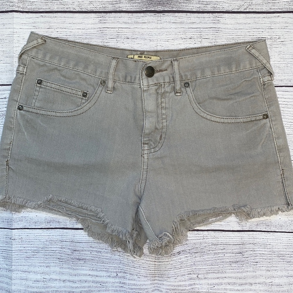Free People Gray Denim Shorts - Picture 1 of 10